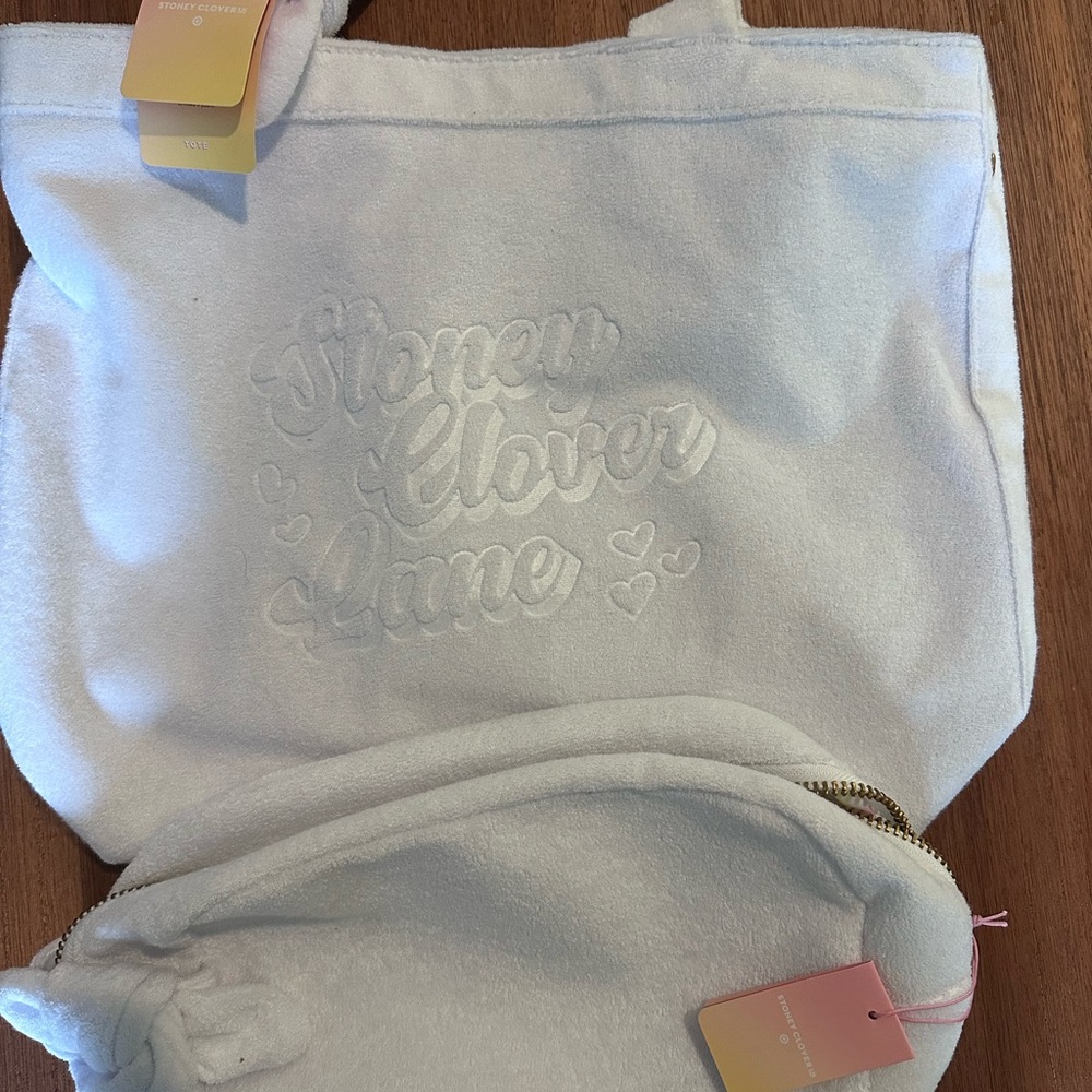 Stoney Clover Lane x Target White Tote Bag and Large Pouch set